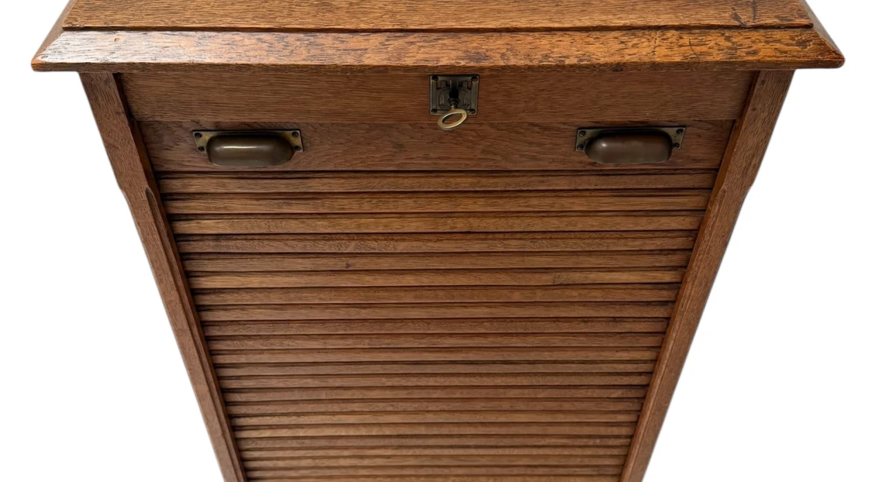 Art Nouveau Filing Cabinet with Tambour Shutter Door, 1900s